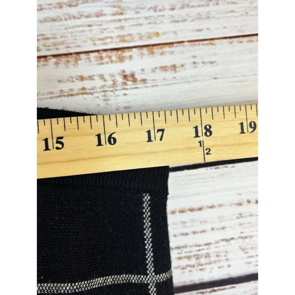 Jules and Leopold Knit Skirt L Shadow Pleats Black Check A-Line Academia Preppy